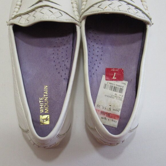 White Mountain Women's Textured Leather Driving Penny Loafers Flats Moccasins - Picture 5 of 11